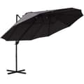 Miniatyrbilde 1 av 10: Dobbel Parasoll Cantilever Paraply Med Sveiv Justerbar Hageparaply Solbeskyttelse Metal Mørkegrå 440 X 270 X 250 Cm