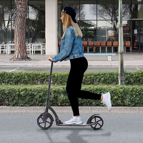 Børnescooter Sparkeløber Med Stødabsorbering, Foldbar, Højdejusterbar, Fra 14 År, Aluminium, 92,5X37,5X87-101,5Cm