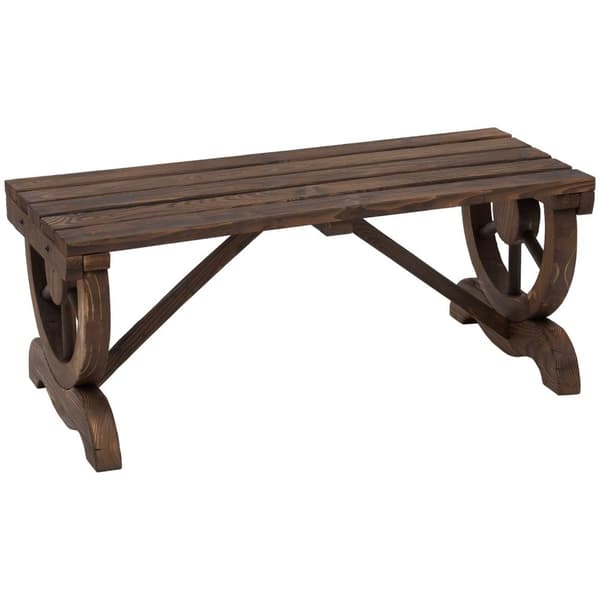 Hagebenk Tre Værbestandig Benk Hagemøbler Rustikk Benk Natur 98 X 50 X 39,5 Cm