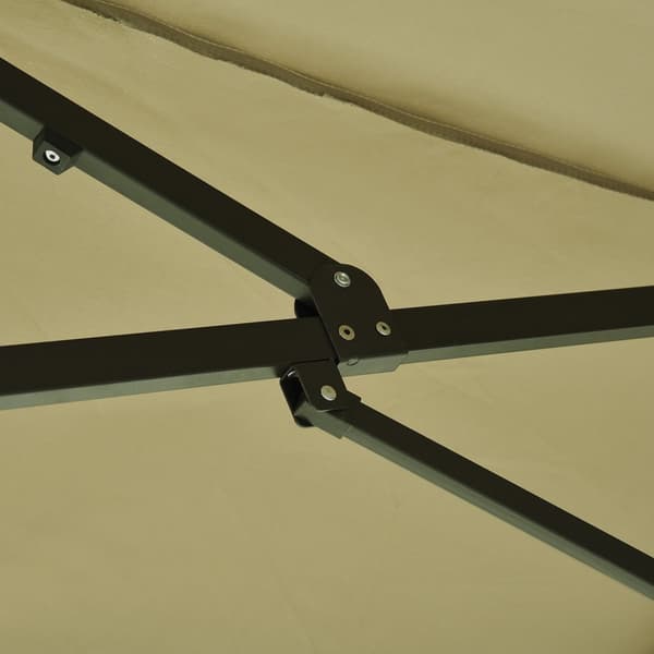 Parasol Market Paraply Dobbelt Parasol Med Håndsving Light Coffee Oval 460 X 270 X 240 Cm