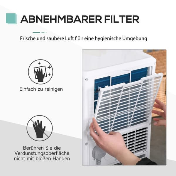 Mobilt Klimaanlæg 2,1 Kw 3-I-1 Klimaanlæg Køling Affugtning Og Ventilation 12-18㎡ 24 Timers Timer Med Fjernbetjening 2 Hastighedsniveauer