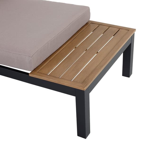 3-Delt Hagemøbelsett Med Sidebord Sofa Med Puter Utendørs Aluminium 164 X 74 X 69 Cm