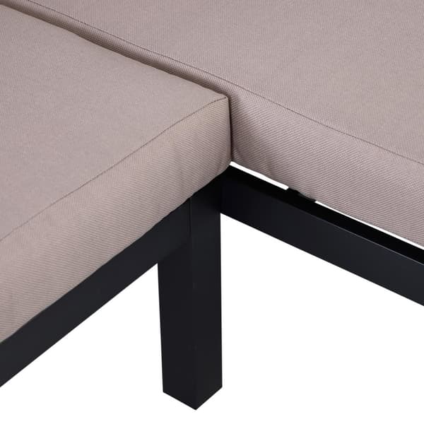 3-Delt Hagemøbelsett Med Sidebord Sofa Med Puter Utendørs Aluminium 164 X 74 X 69 Cm