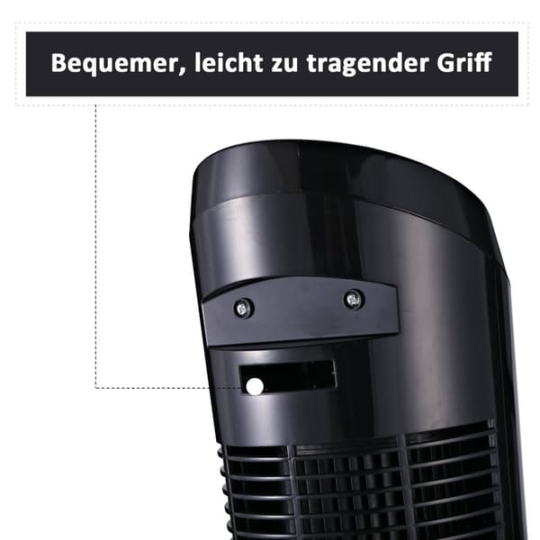 Tårnvifte Pidestallvifte Med 3 Ventilasjonsnivåer, 70° Oscillasjon, 45 W, Abs, Svart, Ø27 X H75 Cm