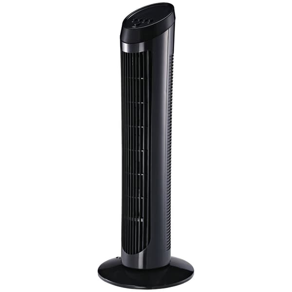 Tårnvifte Pidestallvifte Med 3 Ventilasjonsnivåer, 70° Oscillasjon, 45 W, Abs, Svart, Ø27 X H75 Cm