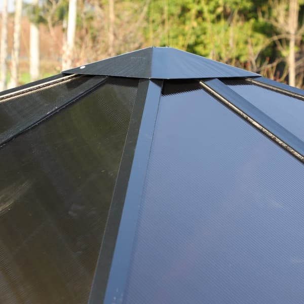 Paviljong, Hage Paviljong, Partytelt Med Sidepaneler, Pc Tak, Aluminium, Svart, 300 X 300 X 263 Cm