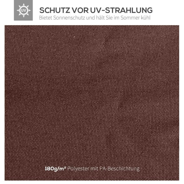 Erstatningstag Gazebo 2.93X2.93M Gazebo Cover Solbeskyttelse Polyester Kaffe