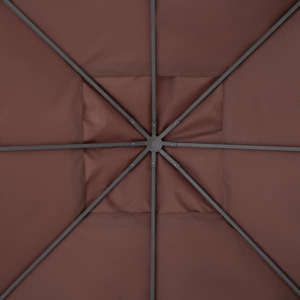 Erstatningstag Gazebo 2.93X2.93M Gazebo Cover Solbeskyttelse Polyester Kaffe
