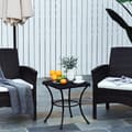 Miniatyrbilde 3 av 9: Sidebord Svart Hagebord, Balkongbord, Metall Sofabord For Uteplass, 45X45X50Cm