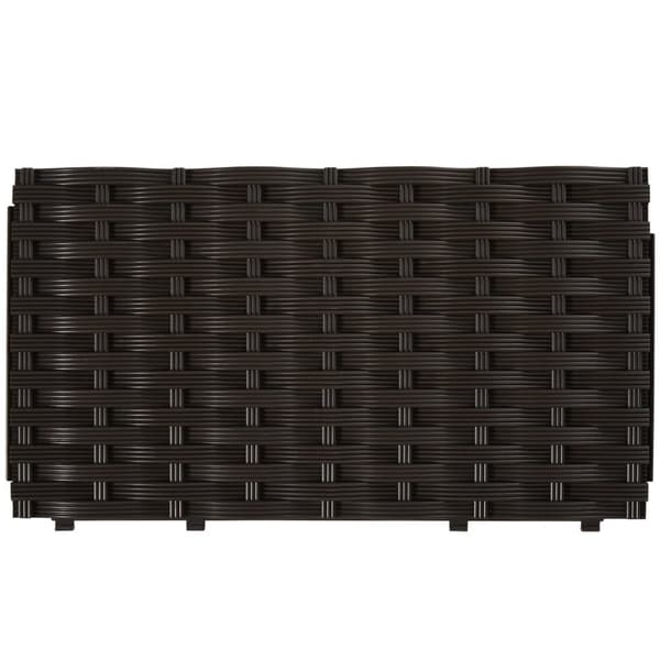 Høybed Plantekasse I Rattan Look Med Dreneringshull, Pp, Brun, 40X40X44Cm