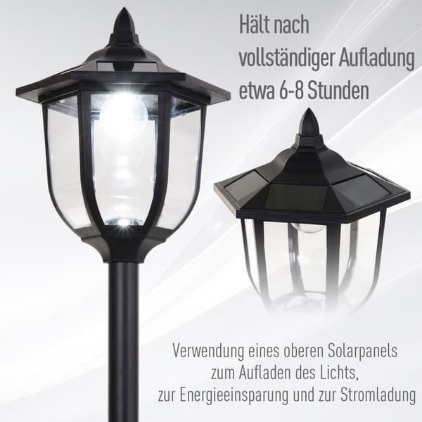 Aurinkoinen Aurinkopuutarhavalo Led-Puutarhalyhty 30/60 Lumenia, Muovia, Musta, Ø26,5 X K177 Cm