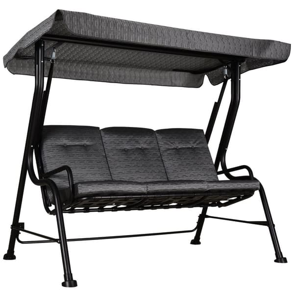 Hollywood-Huske, 3-Seters Hagehuske, Justerbar Solseil, Textline Grå 200 X 120 X 170 Cm