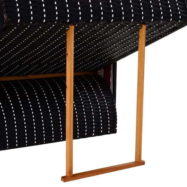 Beach Chair Dubbel Solstol Med Tak Dubbel Solstol Med Dryckeshållare Schäslong 5-Vånings Ryggstöd Pe Rotting Röd+Vit 118X79X160Cm