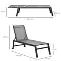 Miniatyrbilde 4 av 10: Solseng Hage Solseng 5 Trinns Ryggstøtte Aluminium Grå 169 X 65 X 102 Cm