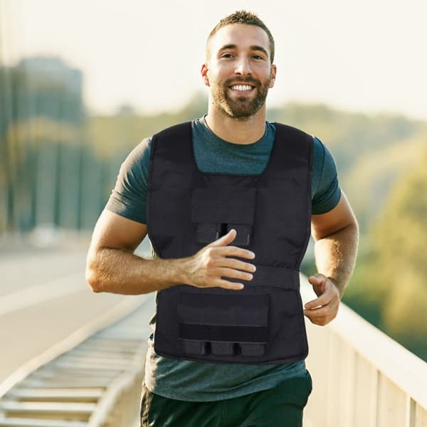 Training Vest 30Kg Painoliivi Voimaharjoitteluun, Säädettävä, Oxford+Iron, Musta, 36X52Cm