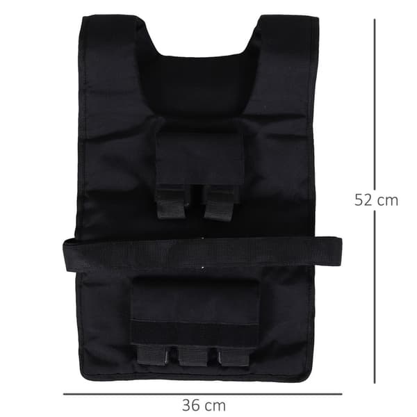 Training Vest 30Kg Painoliivi Voimaharjoitteluun, Säädettävä, Oxford+Iron, Musta, 36X52Cm