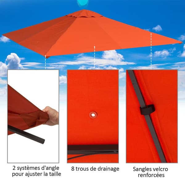 Erstatningstak For Gazebo Solbeskyttelse Gazebo-Deksel Laget Av Polyester, Oransje, 2,98 X 2,95 M