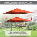 Miniatyrbilde 8 av 10: Erstatningstak For Gazebo Solbeskyttelse Gazebo-Deksel Laget Av Polyester, Oransje, 2,98 X 2,95 M