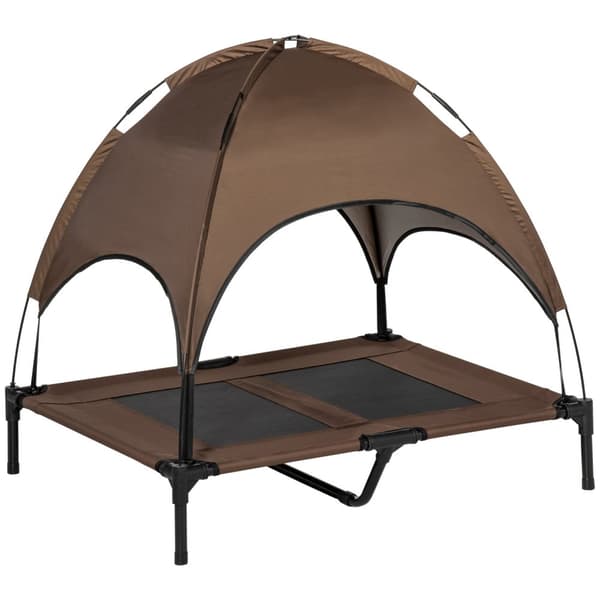 Korotettu Koiransänky Ulkokatos Hengittävä Tafti Kangas Kahvi 92X76X90Cm