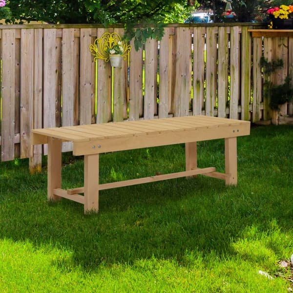 Trädgårdsbänk 2-Sits Bänk Av Massivt Trä, Rustika Trädgårdsmöbler, Natur, 110X38X35Cm