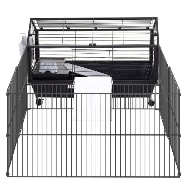 Smådyrsbur Gnaverbur Til Marsvin Med Have Og Balkon, Metal, 88X128,5X56Cm