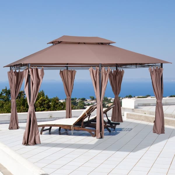 Garden Pavilion Partytelt Hagetelt Marquee Dobbelttak 3X4M Khaki