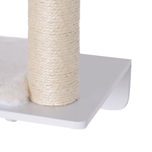 Cat Lepotuoli Raapimistolppalla Viihdyttävä Kissan Hylly Pallolelulla Pehmotyyny Valkoinen 53Cm