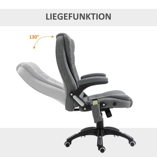 Hierontatuoli Executive Tuoli Toimistotuoli Korkeus Säädettävä Ergonominen Hieronta Harmaa 67 X 74 X 116-126 Cm
