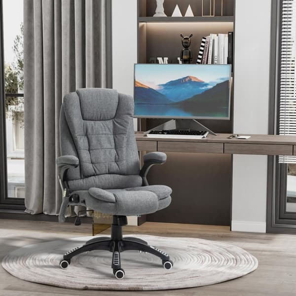 Hierontatuoli Executive Tuoli Toimistotuoli Korkeus Säädettävä Ergonominen Hieronta Harmaa 67 X 74 X 116-126 Cm