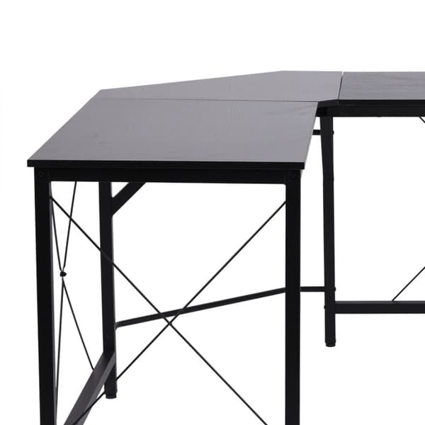 Datorbord L-Shape Hörnskrivbord, Vinkelskrivbord, Mdf, Svart, 150X150X76Cm