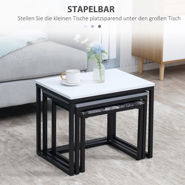 Sofabord Moderne Sidebord Sofabord Med Metalbund, Mdf, I 3 Farver