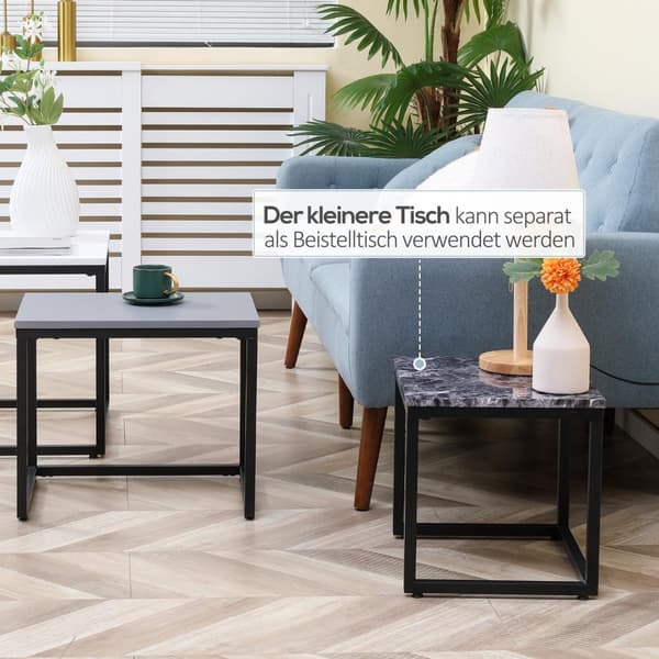 Sofabord Moderne Sidebord Sofabord Med Metalbund, Mdf, I 3 Farver