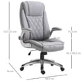 Miniatyrbilde 4 av 10: Kontorstol, Svingstol, Datamaskinstol, Ergonomisk, Vippefunksjon, Høydejusterbar, Nakkestøtte, Armlener, Kunstskinn