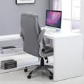 Miniatyrbilde 8 av 10: Kontorstol, Svingstol, Datamaskinstol, Ergonomisk, Vippefunksjon, Høydejusterbar, Nakkestøtte, Armlener, Kunstskinn