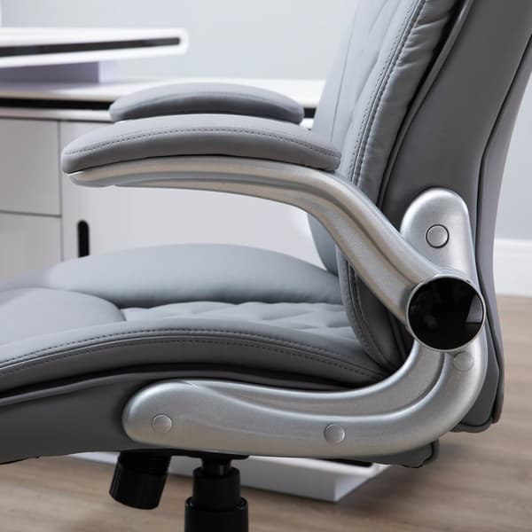 Kontorstol, Svingstol, Datamaskinstol, Ergonomisk, Vippefunksjon, Høydejusterbar, Nakkestøtte, Armlener, Kunstskinn