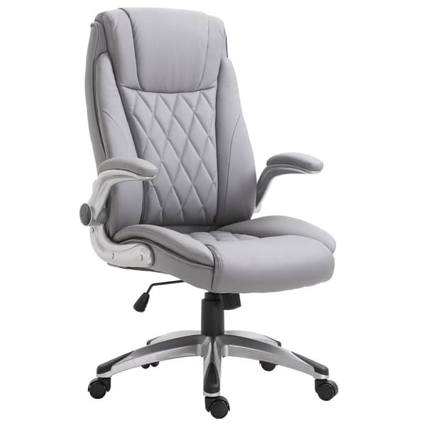 Kontorstol, Svingstol, Datamaskinstol, Ergonomisk, Vippefunksjon, Høydejusterbar, Nakkestøtte, Armlener, Kunstskinn