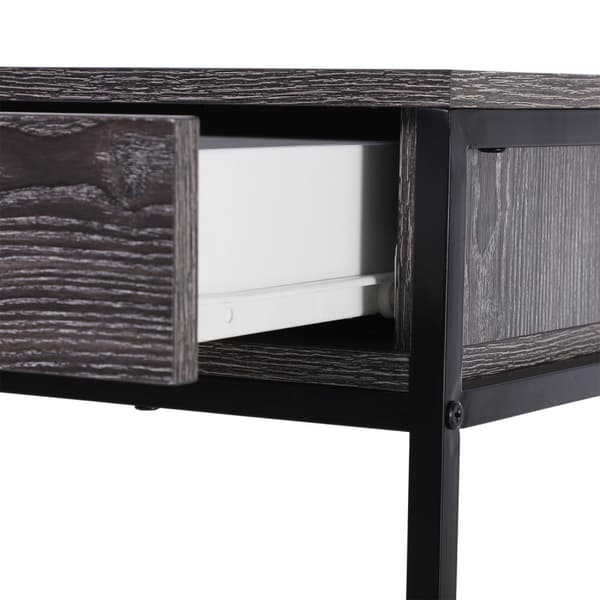 Konsollbord, Inngangsbord, Sidebord, 2 Skuffer, Nedre Hylle, Stål, Grå, 120 X 30 X 81,5 Cm