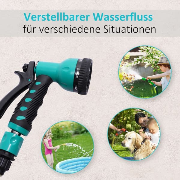 Vægslangeboks, Slangetromle, Drejes 180° Med Multibruser, Frostbeskyttelse -5–45 °C, Plast, Grøn + Sort, 15 M