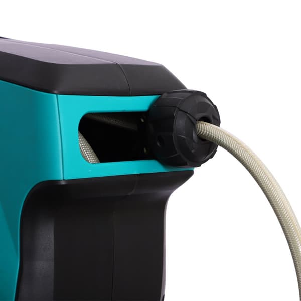 Vægslangeboks, Slangetromle, Drejes 180° Med Multibruser, Frostbeskyttelse -5–45 °C, Plast, Grøn + Sort, 15 M