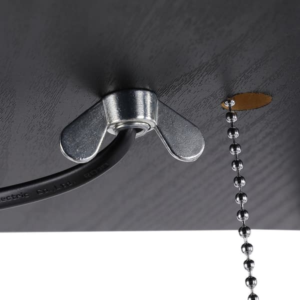 Golvlampa Med Hyllplan Utan Glödlampa Interiörbelysning, Golvlampa, E27, Upp Till 40W, För Vardagsrum/Sovrum, Trä, Svart, 26X26X160 Cm