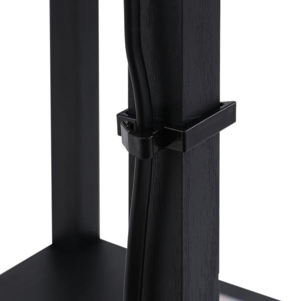Gulvlampe Med Hyller Gulvlampe, Innvendig Belysning, E27, Inntil 40W, For Stue/Soverom, Tre, Sort, 26X26X160 Cm