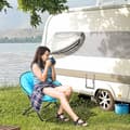 Miniatyrbilde 3 av 10: Campingstol Sammenleggbar Polstret Metall Oxford Stoff Blå 80X80X75Cm