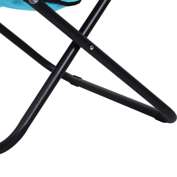Campingstol Sammenleggbar Polstret Metall Oxford Stoff Blå 80X80X75Cm