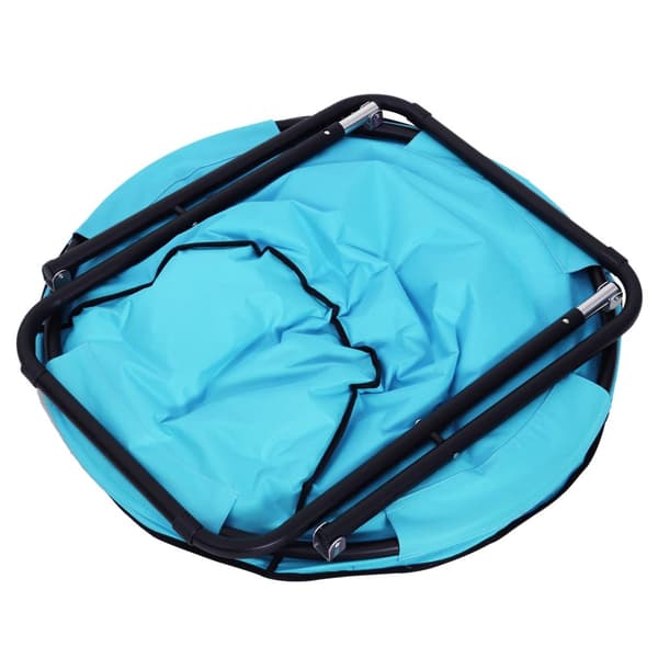 Campingstol Sammenleggbar Polstret Metall Oxford Stoff Blå 80X80X75Cm
