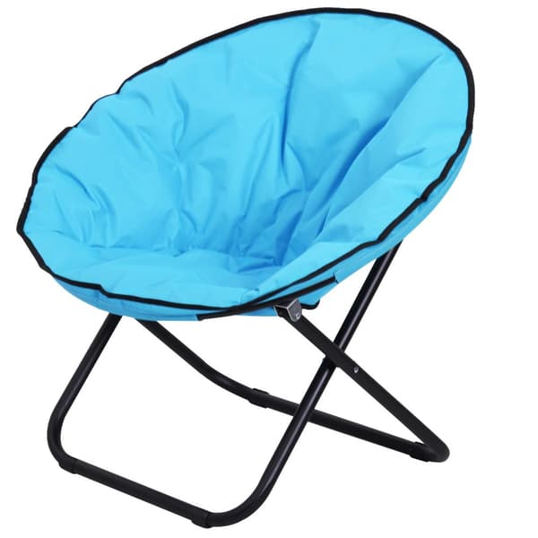 Campingstol Sammenleggbar Polstret Metall Oxford Stoff Blå 80X80X75Cm
