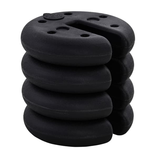 Vægt Til Partytelt, Pavillonvægt Kan Fyldes Op Til 5 Kg, Hdpe Plast, Sort, Ø25X6Cm