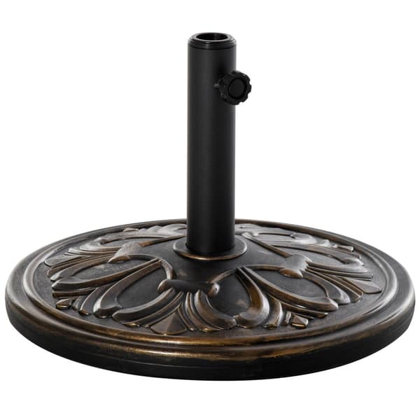 Parasollstativ Paraplystativ Paraplyholder Paraplybase 13 Kg Stativ Paraply Ø35/Ø38/Ø48Mm Plast + Sement Antikk Bronse Ø48 X 34 Cm