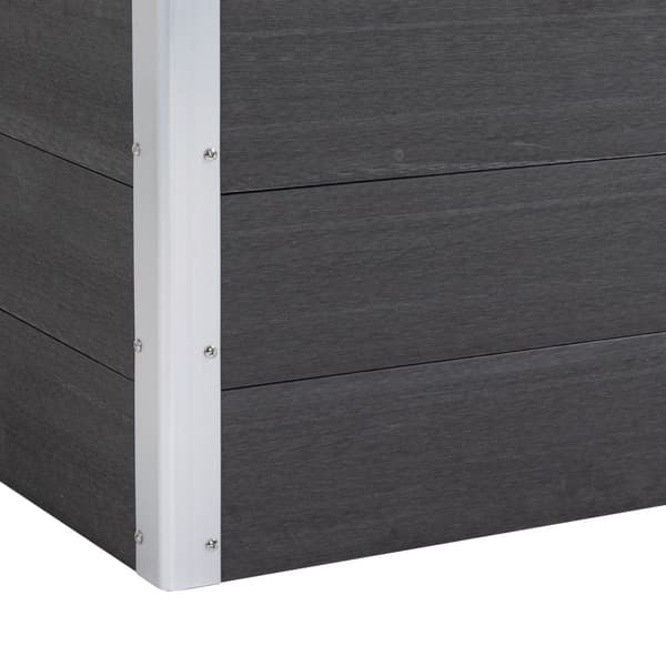 Højbed Vejrbestandig Plantekasse Af Wpc + Aluminium, Uden Bund, Grå, 100X50X50Cm