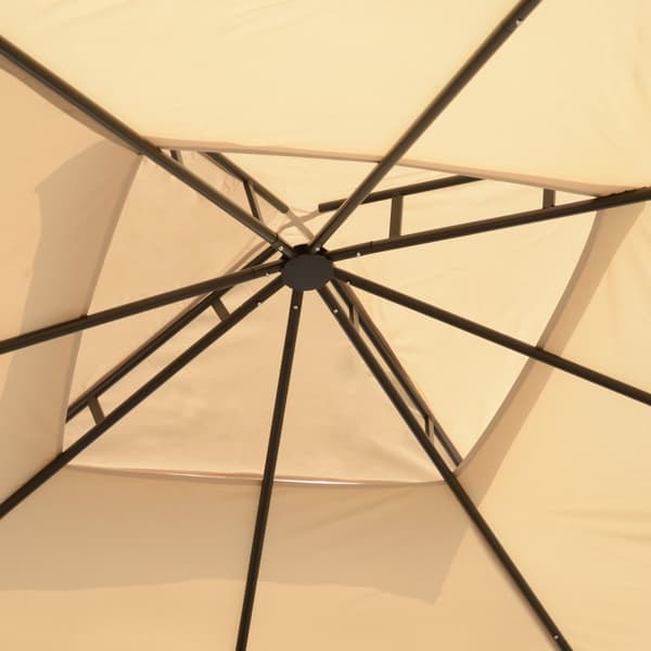 Telt 3X3M Partytelt Værbestandig 4 Hyller Metall Polyester Beige
