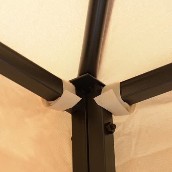 Telt 3X3M Partytelt Værbestandig 4 Hyller Metall Polyester Beige